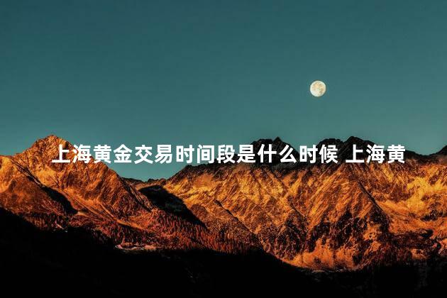 上海黄金交易时间段是什么时候 上海黄金交易所夜市时间